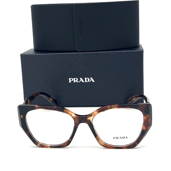 New - Prada PR 18WV 07R1O1 Caramel Tortoise / Demo Lens 52mm Eyeglasses - Picture 3 of 5